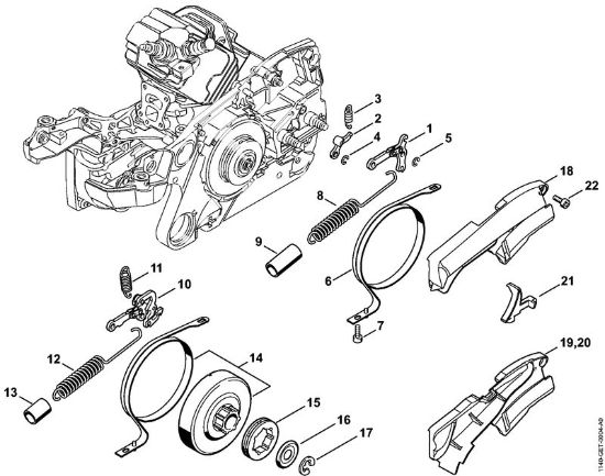 Motosierras de gasolina (MS) MS 362 C-M Freno de cadena de la marca Stihl