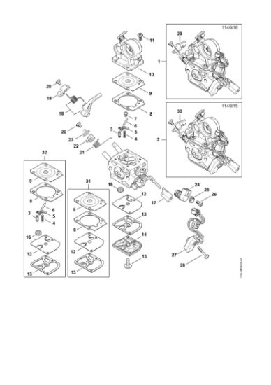 Imagen de Carburador 1140/16, 1140/15 MS 362 C-M VW