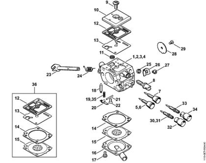 Motosierras de gasolina (MS) MS 382 Carburador 1119/15, 1119/13, 1119/12, 1119/10 de la marca Stihl