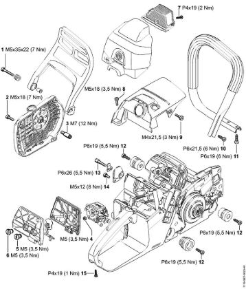 Motosierras de gasolina (MS) MS 382 Pares de apriete de la marca Stihl
