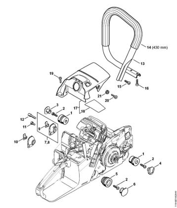Motosierras de gasolina (MS) MS 382 Systema AV, Cubierta de la marca Stihl