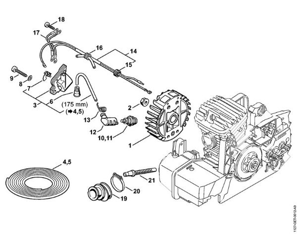 Motosierras de gasolina (MS) MS 390 Sistema de encendido de la marca Stihl