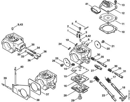 Motosierras de gasolina (MS) MS 440-N Carburador HD-15, HD-17 de la marca Stihl