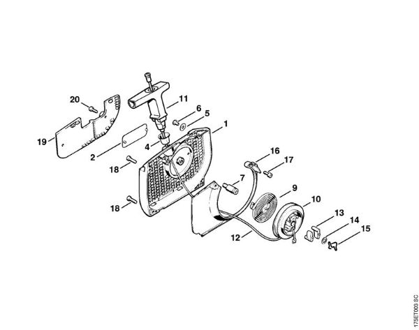 Motosierras de gasolina (MS) MS 440-W Mecanismo de arranque de la marca Stihl
