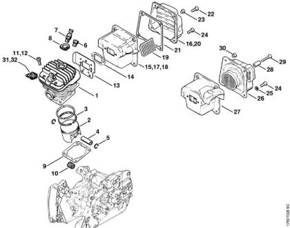 Motosierras de gasolina (MS) MS 440-Z Cilindro de la marca Stihl