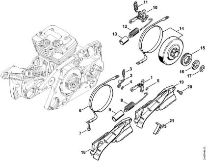 Motosierras de gasolina (MS) MS 441 C-M Freno de cadena de la marca Stihl