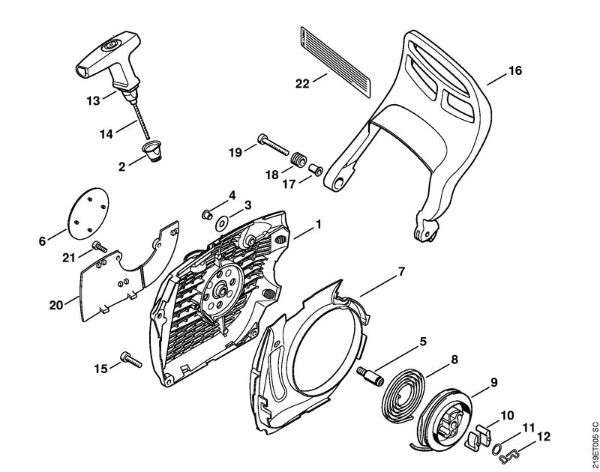 Motosierras de gasolina (MS) MS 441 C-M Mecanismo de arranque de la marca Stihl