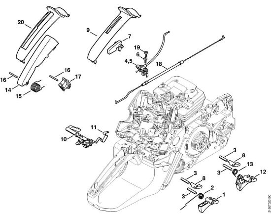 Motosierras de gasolina (MS) MS 441 C-MQ Mecanismo del acelerador de la marca Stihl