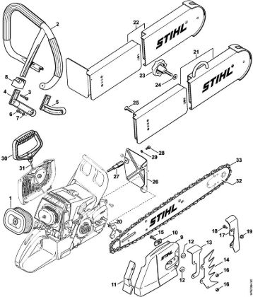 Motosierras de gasolina (MS) MS 460-R Juego reequip. motosierra para salvamiento (27.2000), (31.2005), (15.2007) de la marca Stihl