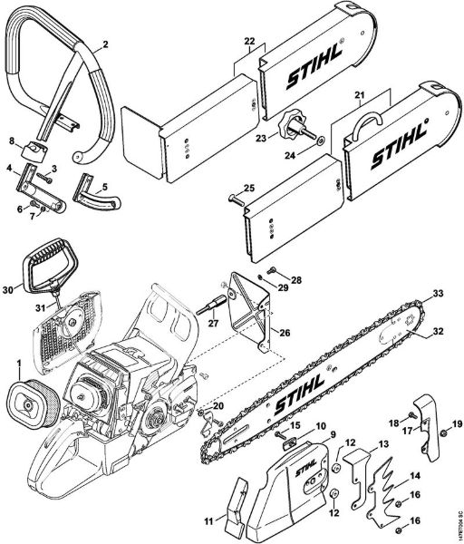 Motosierras de gasolina (MS) MS 460-R Juego reequip. motosierra para salvamiento (27.2000), (31.2005), (15.2007) de la marca Stihl