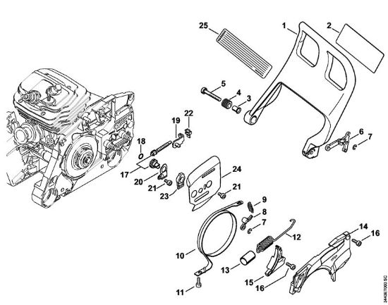 Motosierras de gasolina (MS) MS 461-R Protector, Freno de cadena, Dispositivo tensor de la cadena de la marca Stihl