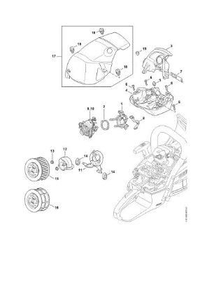 Imagen de Soporte del carburador, Filtro de aire, Cubierta M-Tronic MS 462 C-M