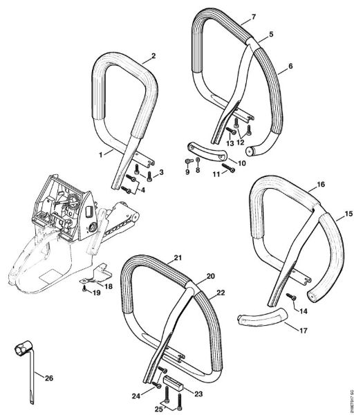 Motosierras de gasolina (MS) MS 650 Manillar tubular de la marca Stihl