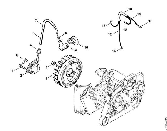 Motosierras de gasolina (MS) MS 650 Sistema de encendido de la marca Stihl