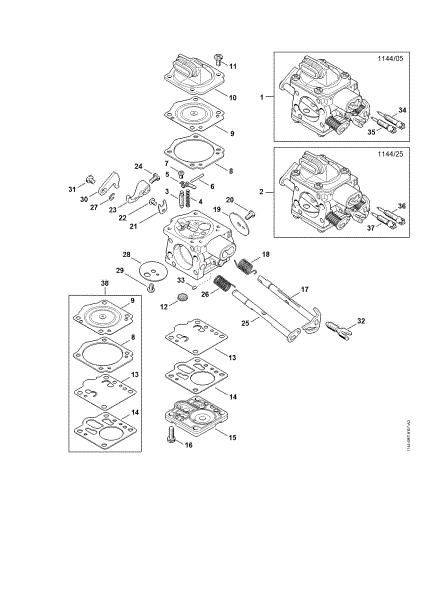 Imagen de Carburador 1144/05, 1144/25 MS 651