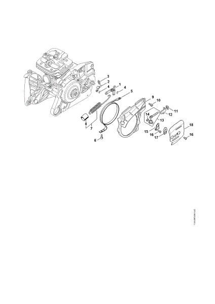 Imagen de Freno de cadena, Dispositivo tensor de la cadena MS 651