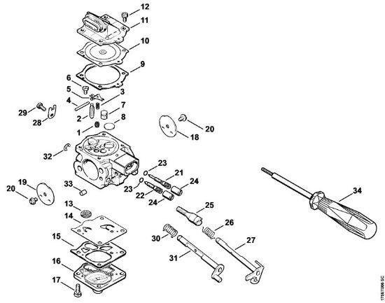 Motosierras de gasolina (MS) MS 660 Carburador WJ-69 de la marca Stihl