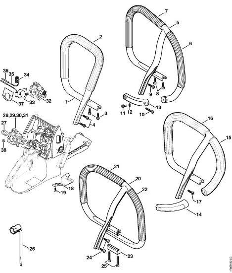Motosierras de gasolina (MS) MS 660 Manillar tubular de la marca Stihl