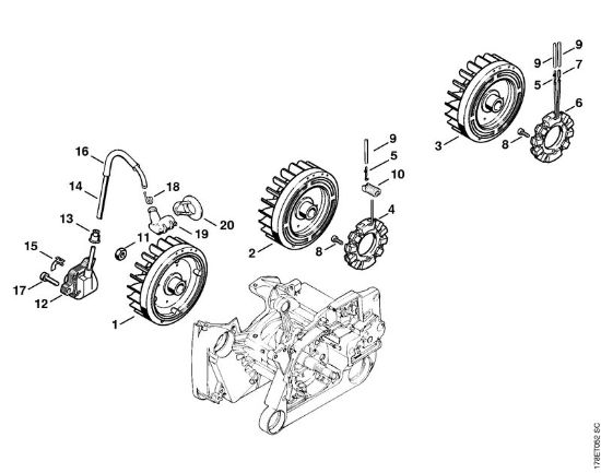 Motosierras de gasolina (MS) MS 660 Sistema de encendido de la marca Stihl