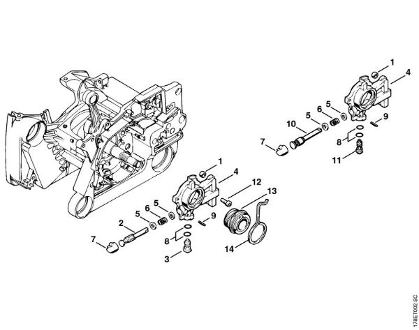 Motosierras de gasolina (MS) MS 660-Magnum Bomba de aceite de la marca Stihl