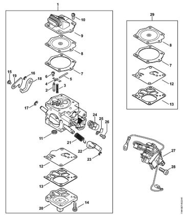 Motosierras de gasolina (MS) MS 661 C-M Carburador WJ-140 de la marca Stihl