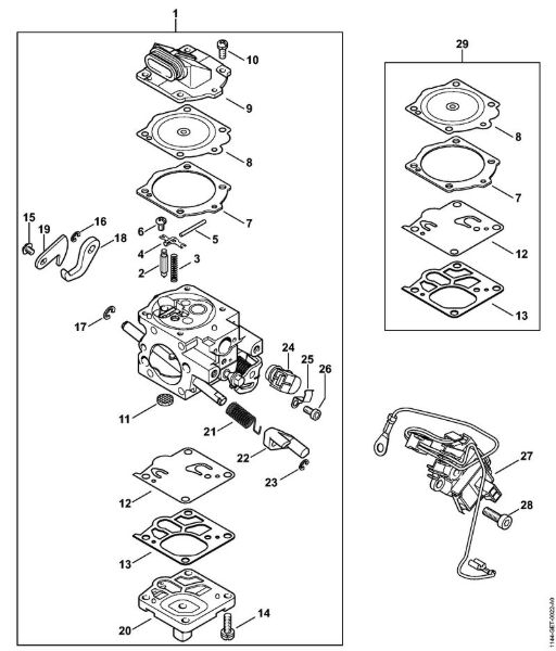Motosierras de gasolina (MS) MS 661 C-M Carburador WJ-140 de la marca Stihl