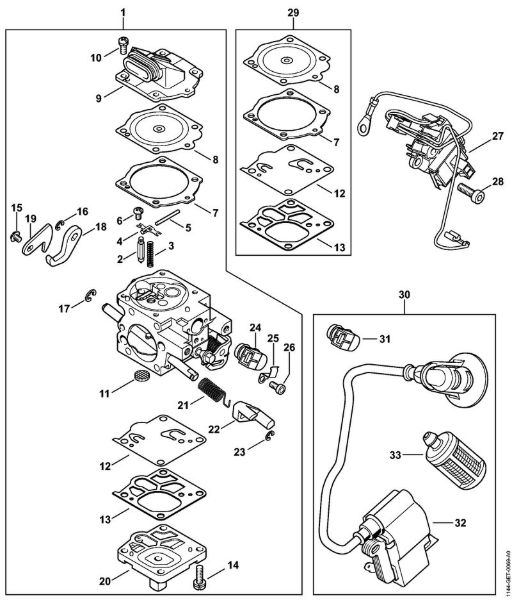 Motosierras de gasolina (MS) MS 661 C-M Carburador WJ-143 de la marca Stihl