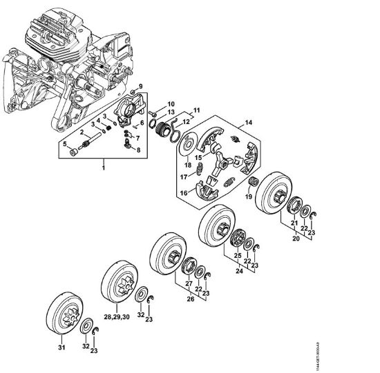 Motosierras de gasolina (MS) MS 661 C-M W Bomba de aceite, Embrague de la marca Stihl