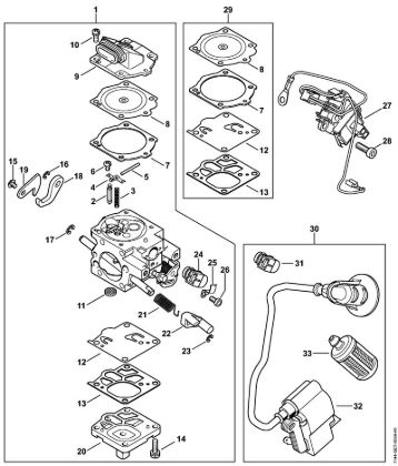 Motosierras de gasolina (MS) MS 661 C-M W Carburador WJ-134 de la marca Stihl