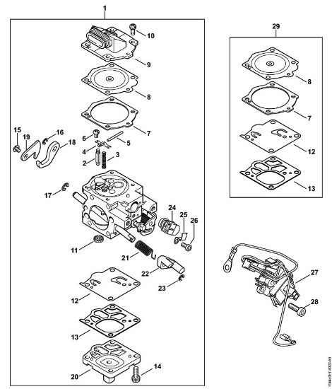 Motosierras de gasolina (MS) MS 661 C-M W Carburador WJ-140 de la marca Stihl