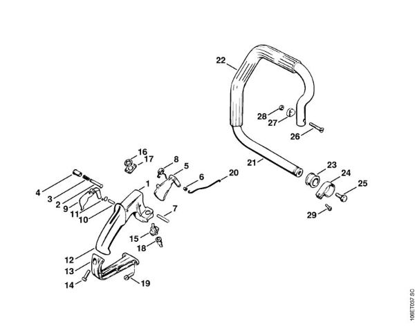 Motosierras de gasolina (MS) MS 720 Empuóadura, Manillar tubular de la marca Stihl