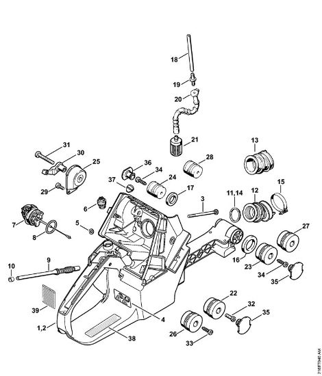 Motosierras de gasolina (MS) MS 880-R Carcasa del depósito, Systema AV de la marca Stihl