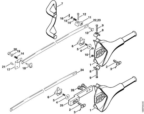 Motosierras de gasolina (MS) MS 880-R Empuóadura, Guardacadena de la marca Stihl