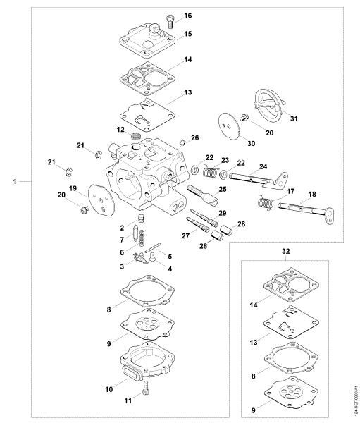 Imagen de Piezas del carburador MS 881