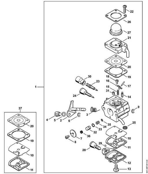 Multimotor (MM) MM 55 Carburador C1Q-S79 de la marca Stihl