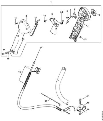 Multimotor (MM) MM 55 Empuóadura de mando de la marca Stihl