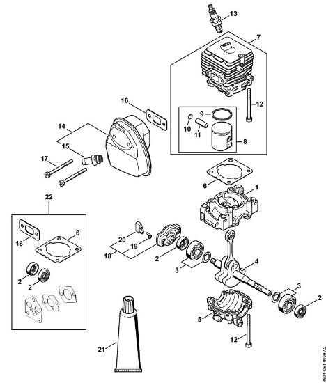Multimotor (MM) MM 56 Cárter del cigüeóal, Cilindro, Silenciador de la marca Stihl