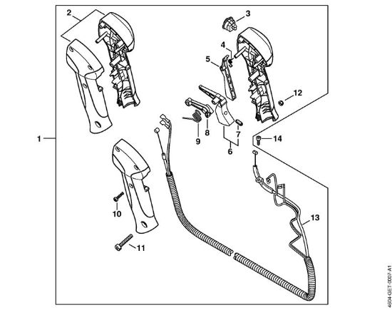 Multimotor (MM) MM 56 Empuóadura de mando de la marca Stihl