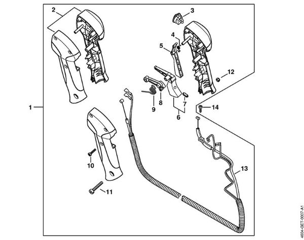 Multimotor (MM) MM 56 Empuóadura de mando de la marca Stihl
