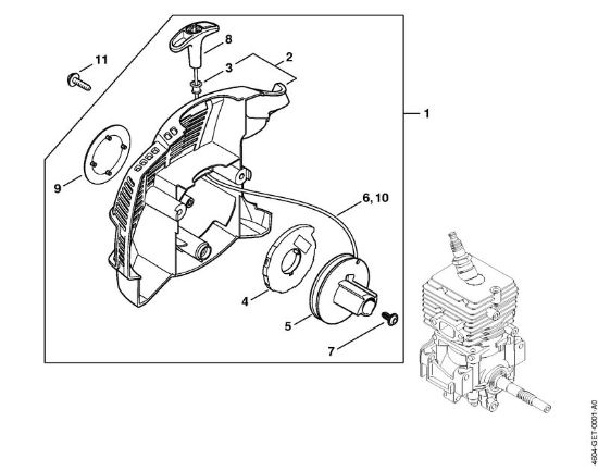 Multimotor (MM) MM 56 Mecanismo de arranque de la marca Stihl