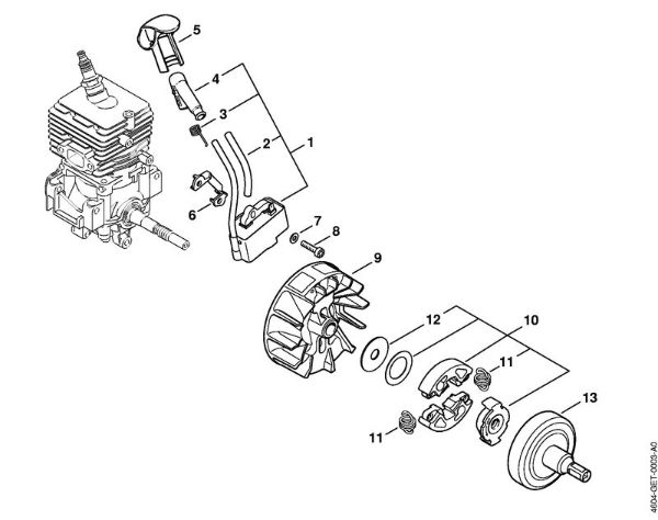 Multimotor (MM) MM 56 Sistema de encendido, Embrague de la marca Stihl