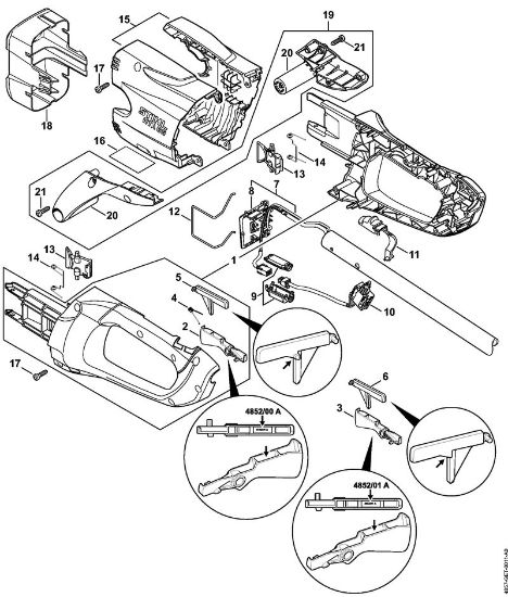 Podadoras de altura con acumulador (HTA) HTA 85 Carcasa de la empuóadura, Cubierta de la marca Stihl