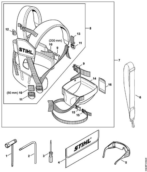 Podadoras en altura (HT) HT 101 Herramientas, Cinturón de porte doble de la marca Stihl