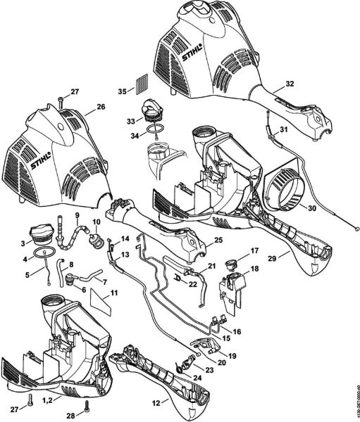 Podadoras en altura (HT) HT 56 C-E Carcasa del motor de la marca Stihl