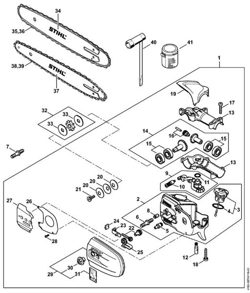 Podadoras en altura (HT) HT 70 Caja reductora de la marca Stihl