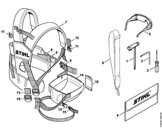 Podadoras en altura (HT) HT 75 Herramientas, Cinturón de porte doble de la marca Stihl