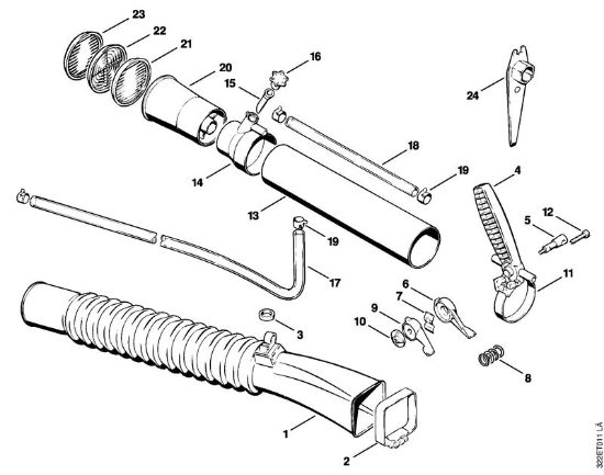 Atomizadores (SR) SG 17 L Tubo flexible tipo acordeón, Empuóadura de mando de la marca Stihl