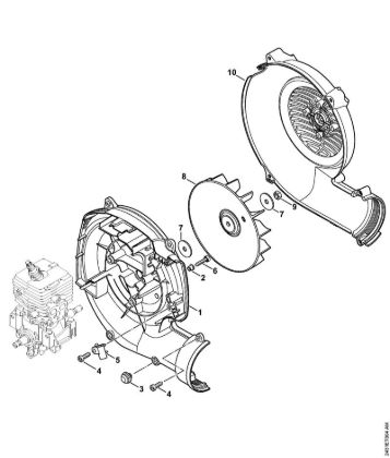 Atomizadores (SR) SR 200 Carcasa del ventilador, Rueda de ventilación de la marca Stihl