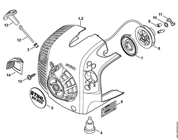 Atomizadores (SR) SR 200 Mecanismo de arranque de la marca Stihl