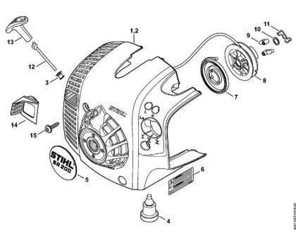 Atomizadores (SR) SR 200-D Mecanismo de arranque de la marca Stihl